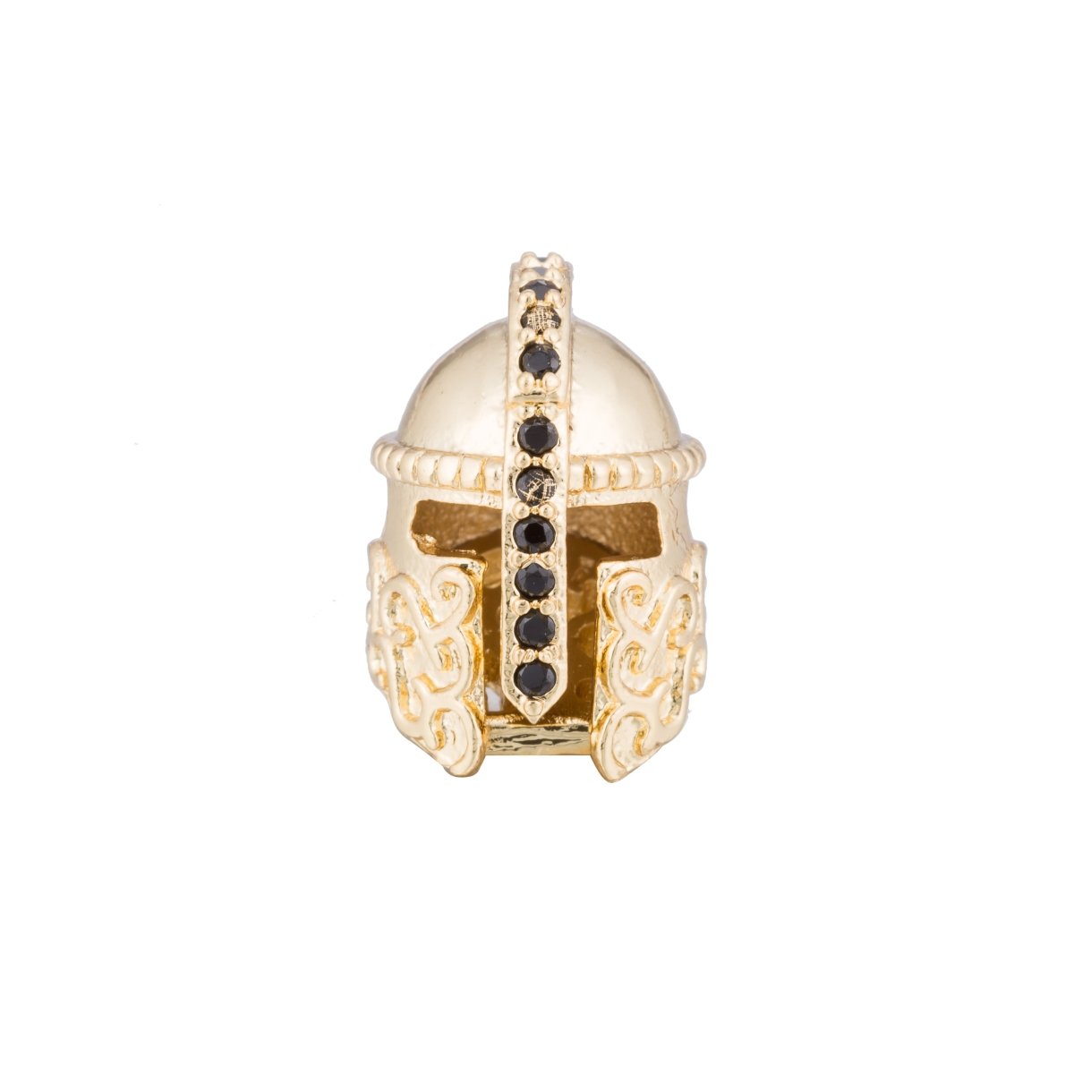 On Sale! CLEARANCE! Black CZ Micro Paved Medieval Warrior Knight Spacer Bead | B-415