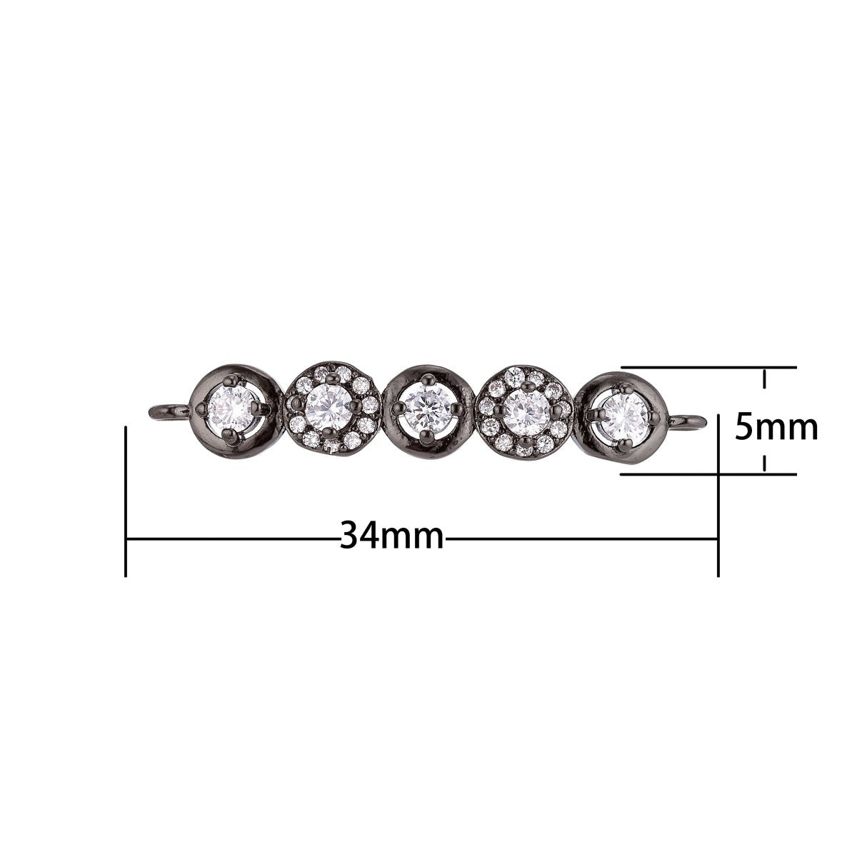 On Sale! CLEARANCE! Gold Filled, Gun-Metal Plated Pretty Link Circles Bracelet Charm Bead Pendant Baguette Connector For Jewelry Finding Making | F-036