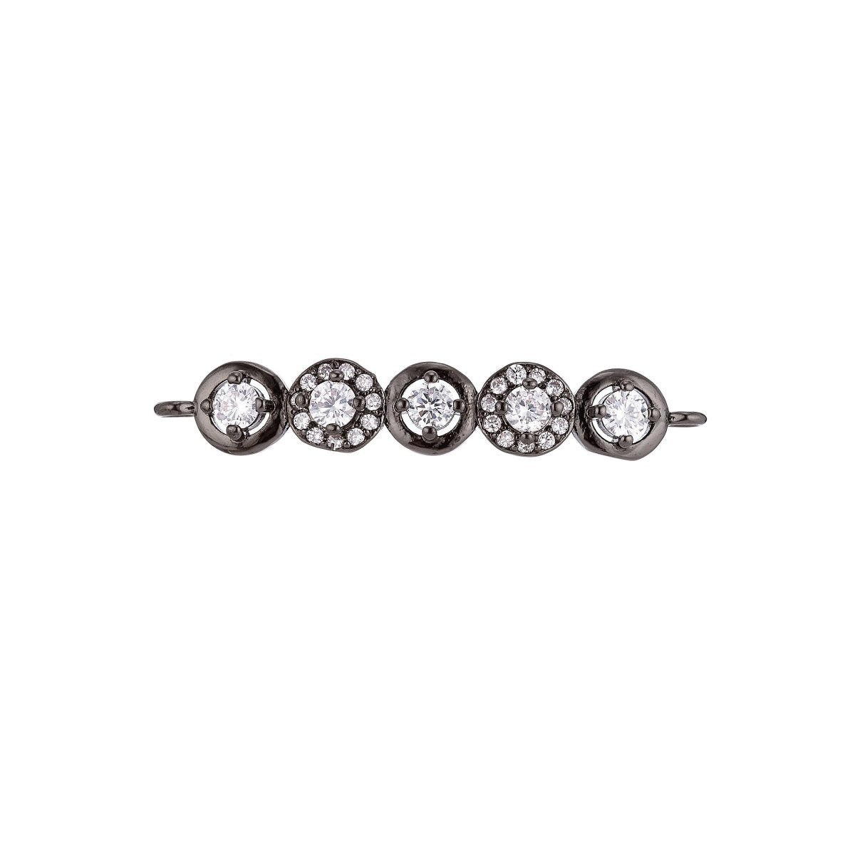On Sale! CLEARANCE! Gold Filled, Gun-Metal Plated Pretty Link Circles Bracelet Charm Bead Pendant Baguette Connector For Jewelry Finding Making | F-036