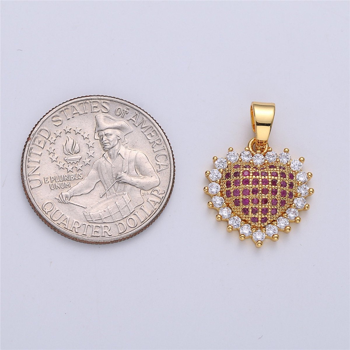 On Sale! CLEARANCE! Gold Filled Micro Pave Heart Love Pendants, Dainty Cubic Zirconia Necklace PENDANT Findings For Jewelry Making  I-139