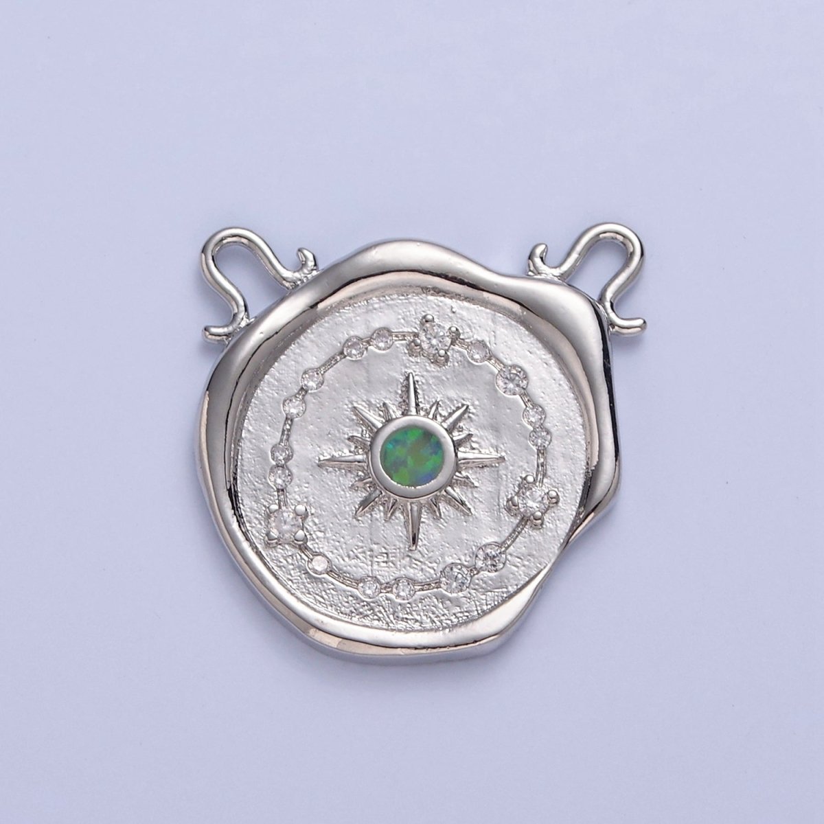 Opal Sun Burst Charm Connector For Necklace Dangle Charm with Two Hole Charm F-645~F650