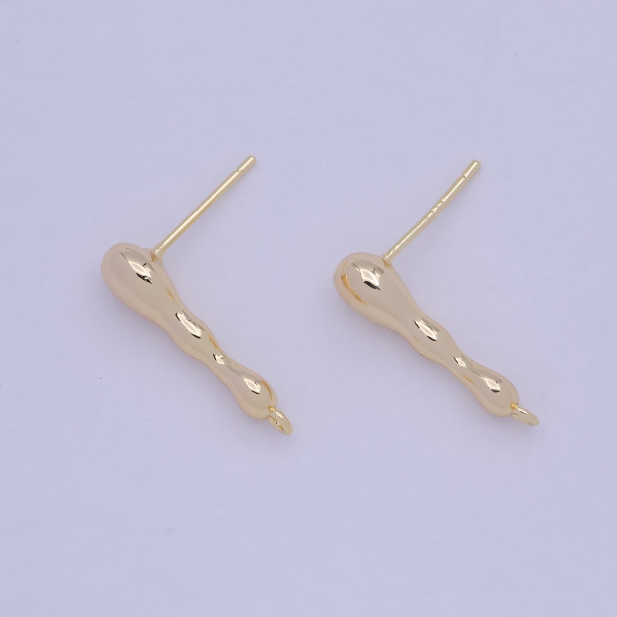 Open Link Stud Earring Gold Bar 20mm drop for Earring Supply L-731