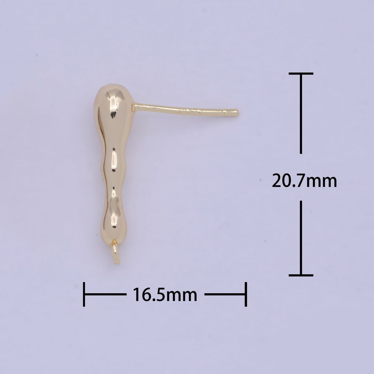 Open Link Stud Earring Gold Bar 20mm drop for Earring Supply L-731