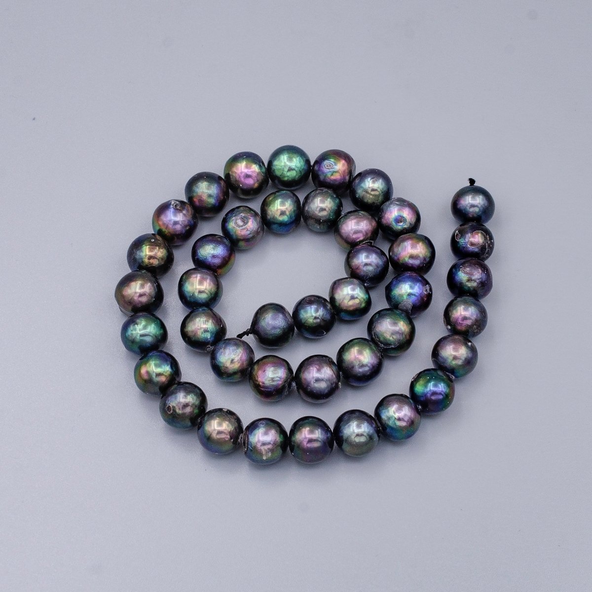OS 10mm Round Button AAA Natural Rainbow Lipped Mermaid Pearl Strand Jewelry Making | WA-1657 Clearance Pricing