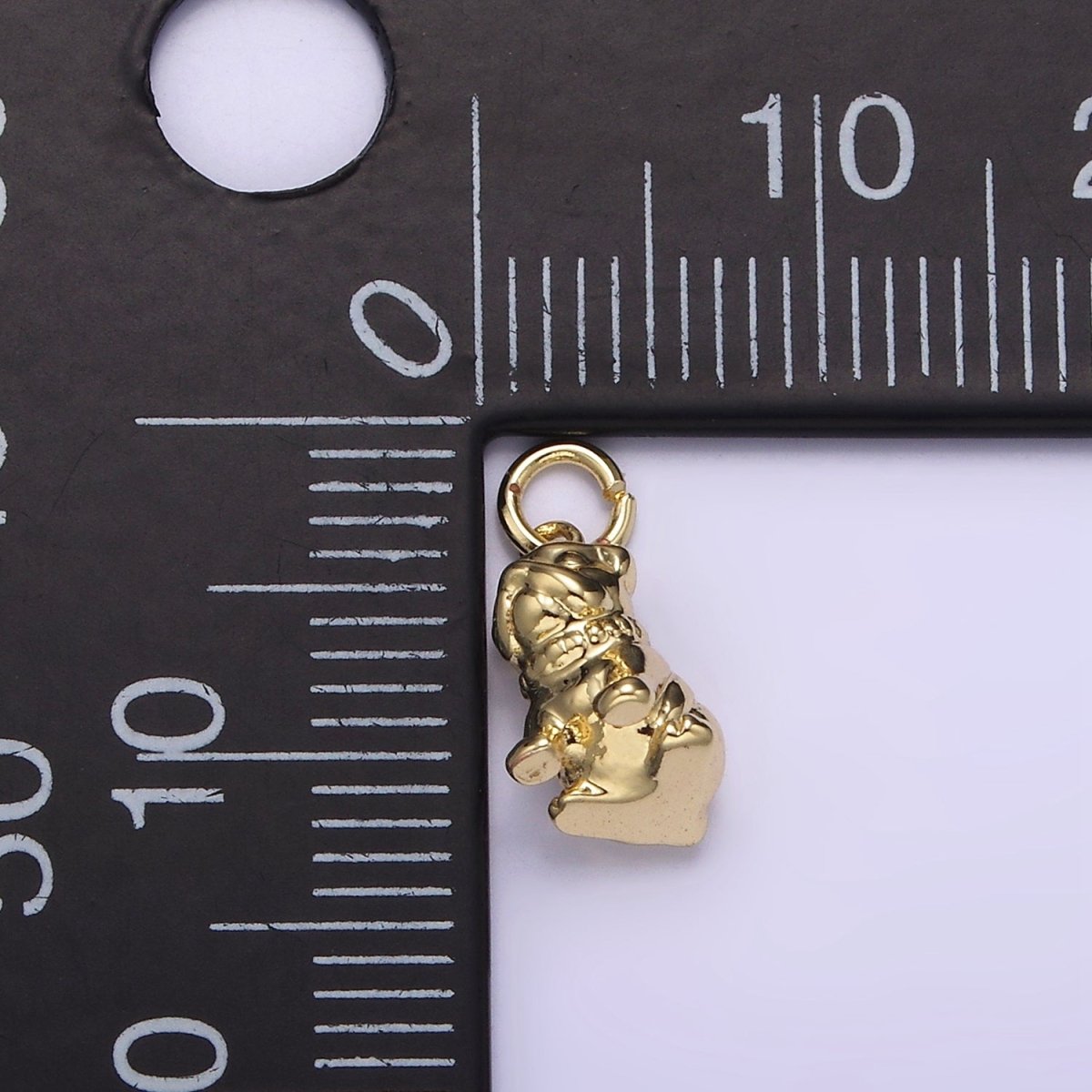 14K Gold Filled 11.5mm Pug Bull Dog Pet Animal Mini 3D Multidimensional Charm | AG217