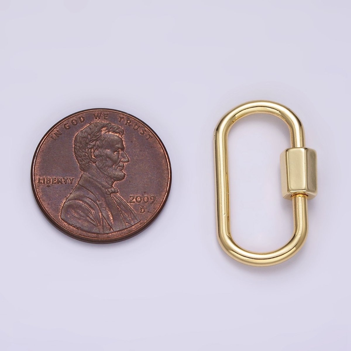 14K Gold Filled 23mm Oblong Oval Carabiner Minimalist Jewelry Findings Supply | Z623