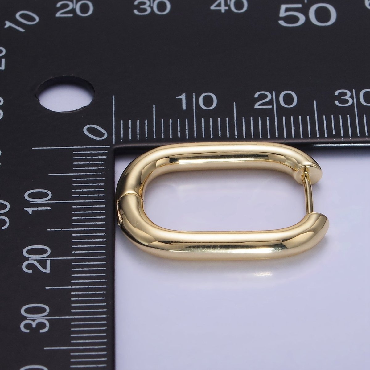 14K Gold Filled 25mm Minimalist Oblong Hoop Earrings | AE520