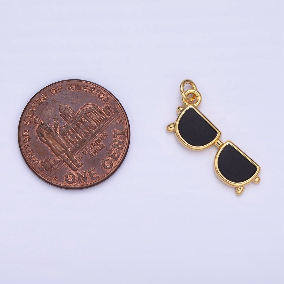 14K Gold Filled Black Sunglasses Shades Spectacle Add-On Charm | AG635