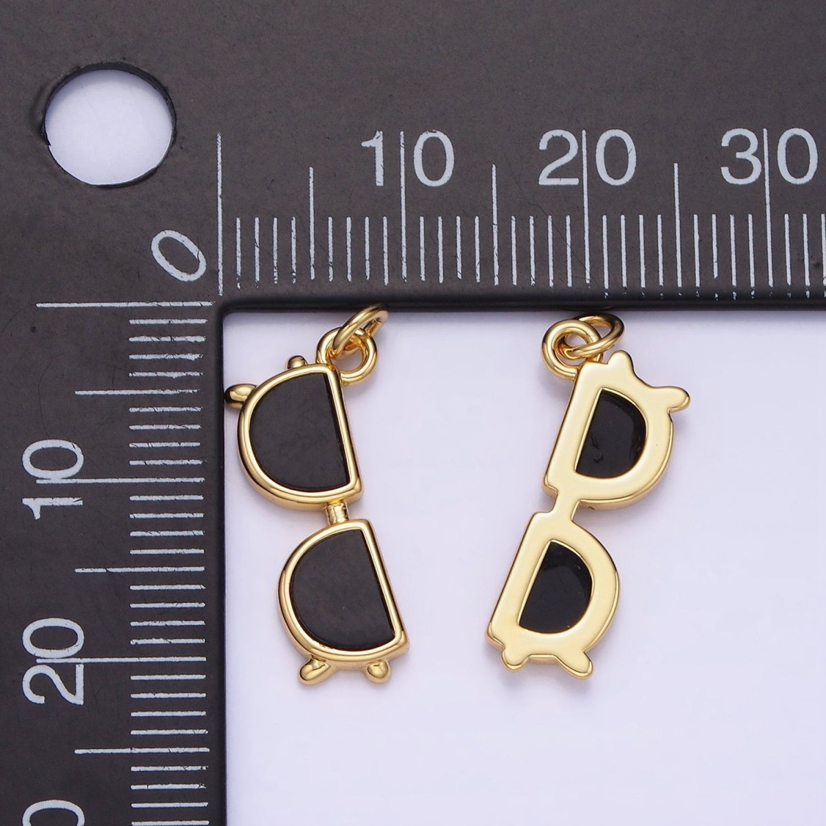 14K Gold Filled Black Sunglasses Shades Spectacle Add-On Charm | AG635