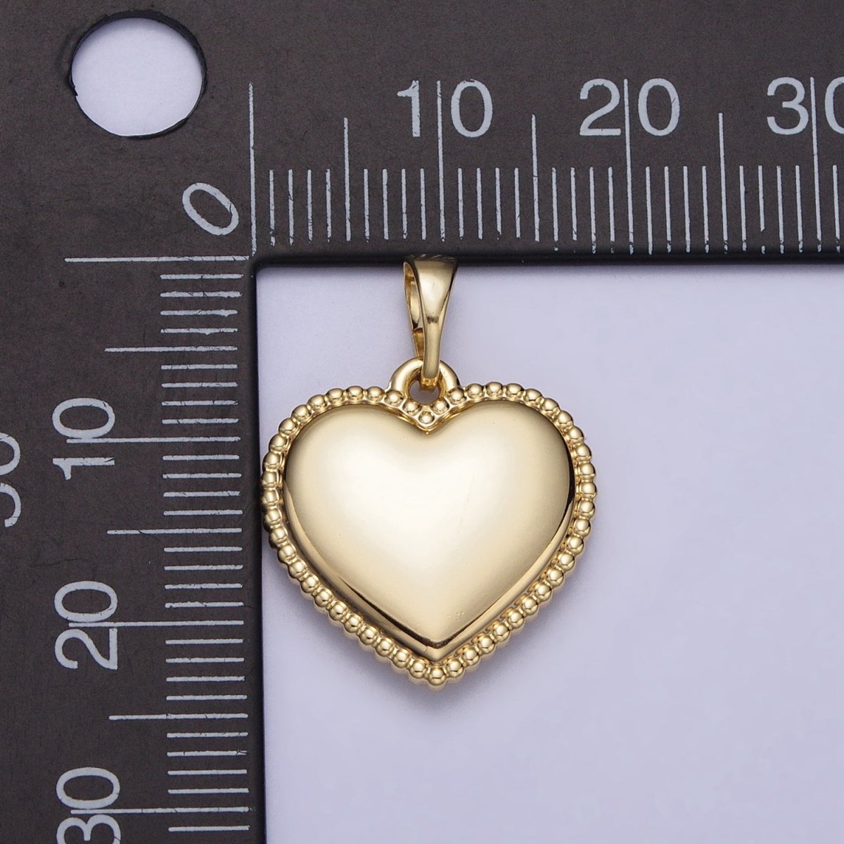 14K Gold Filled Heart Valentine Minimalist Beaded Pendant | AA047