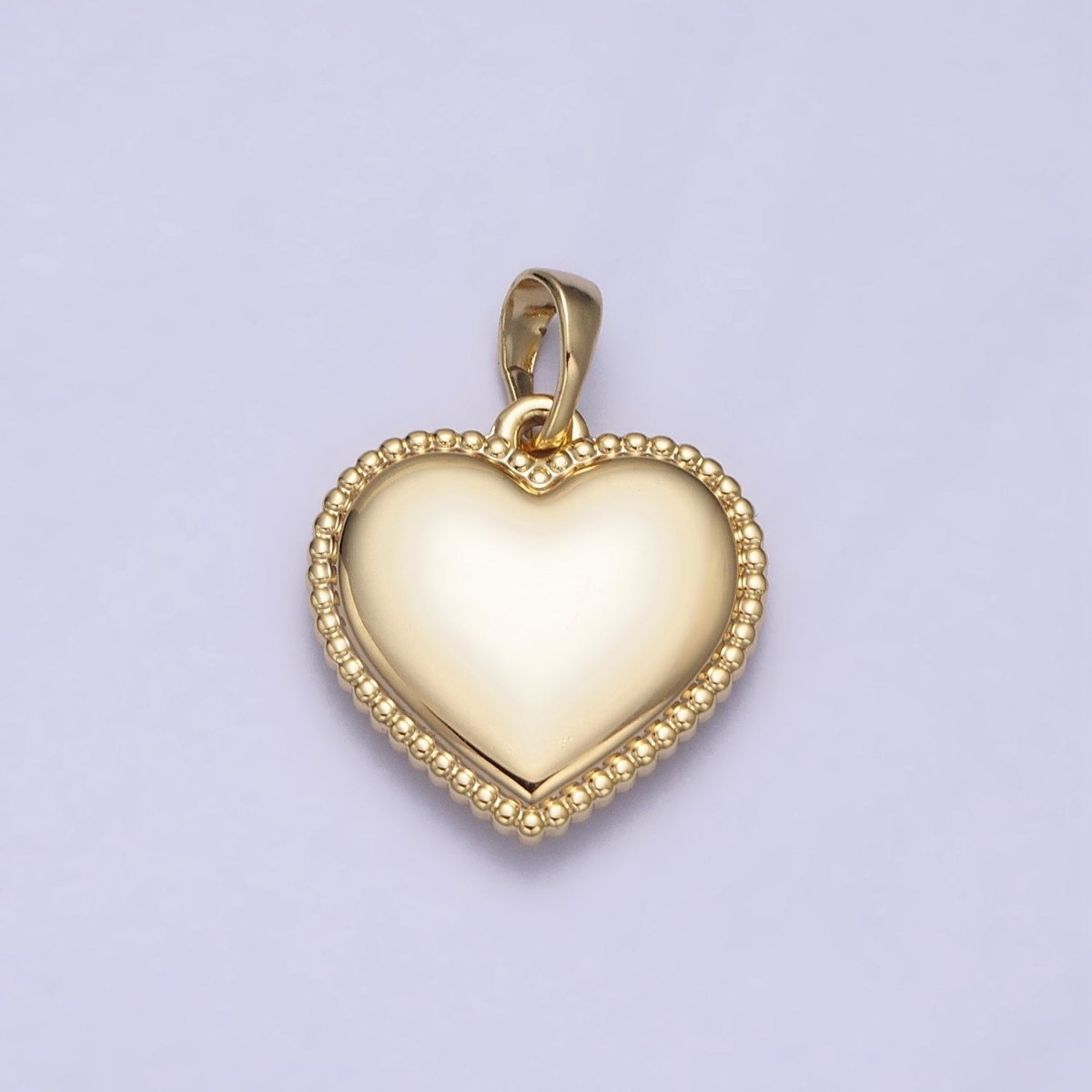 14K Gold Filled Heart Valentine Minimalist Beaded Pendant | AA047