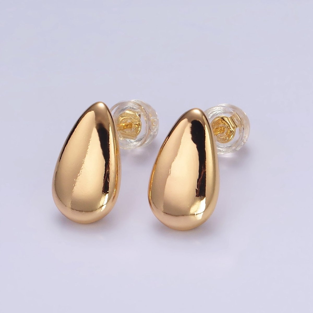 16K Gold Filled 13mm Teardrop Minimalist Stud Earrings | AE894