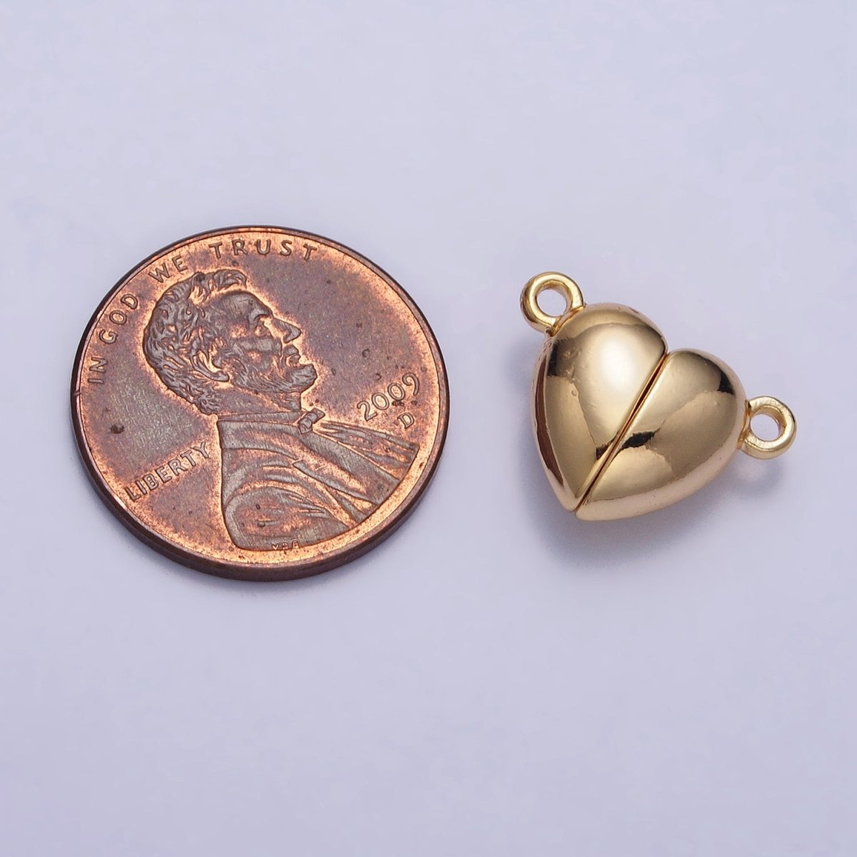 OS 16mm Gold Magnetic Heart Connector Jewelry Closure | Z-064