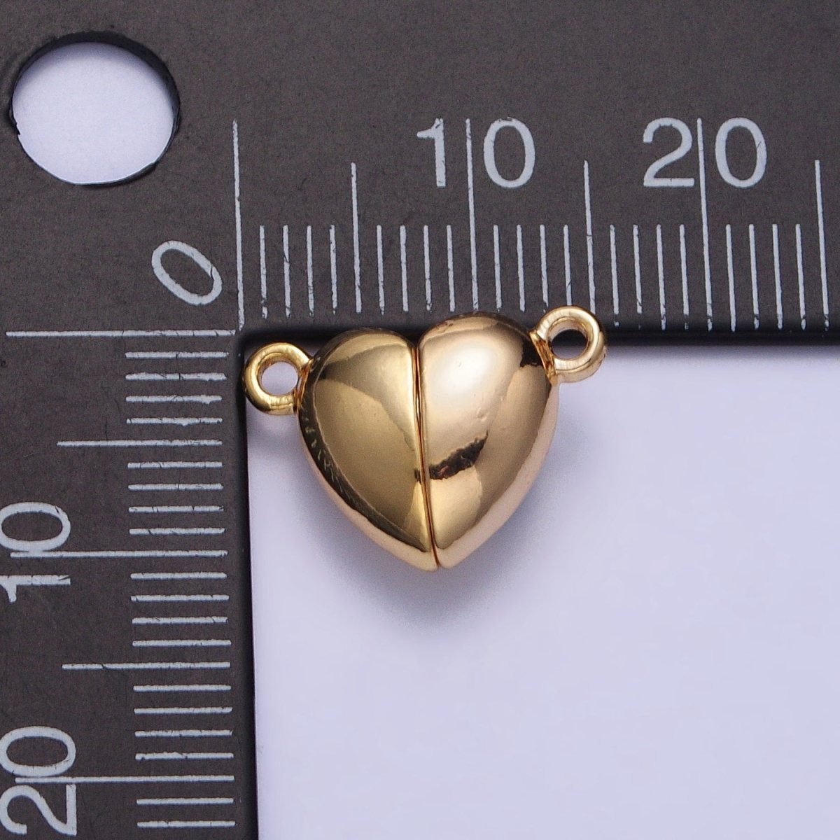 OS 16mm Gold Magnetic Heart Connector Jewelry Closure | Z-064