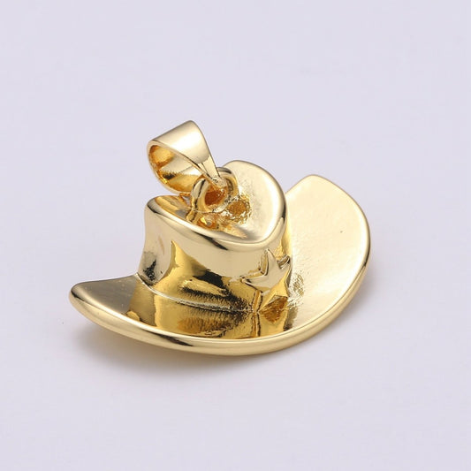 1pc 22x13mm Wholesale Gold-Filled Cowboy Hat Pendant Charm, Pendant for Necklace Bracelet Anklet Making J-134