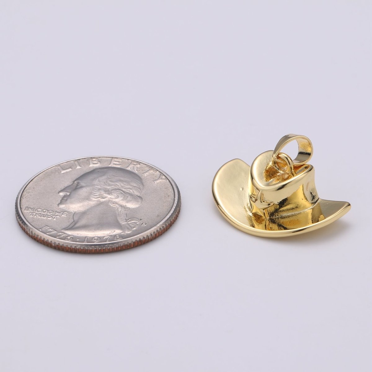 1pc 22x13mm Wholesale Gold-Filled Cowboy Hat Pendant Charm, Pendant for Necklace Bracelet Anklet Making J-134
