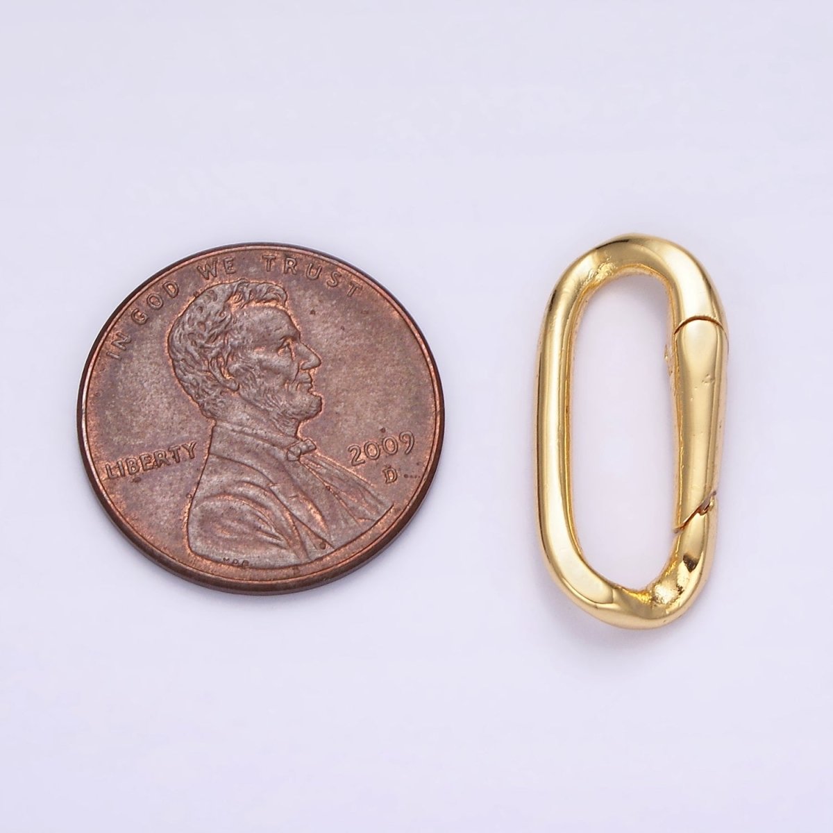 24K Gold Filled 21mm Edged Paperclip Oblong Push Spring Gate Minimalist Findings Supply | Z574