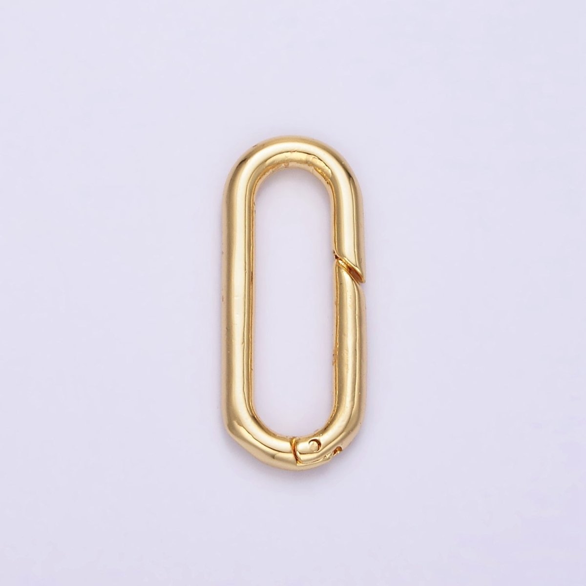 24K Gold Filled 21mm Push Oblong Oval Spring Gate Minimalist Findings Supply | Z575
