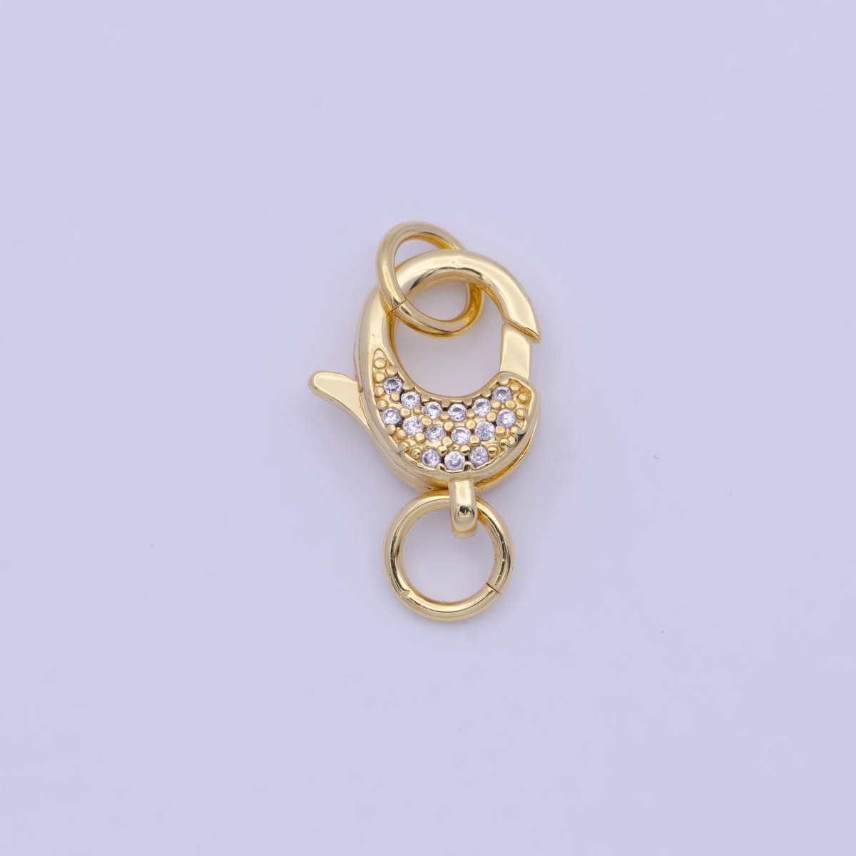 OS 24K Gold Filled Micro Paved Lobster Clasps Closure Cubic Zirconia Jewelry Findings L-923