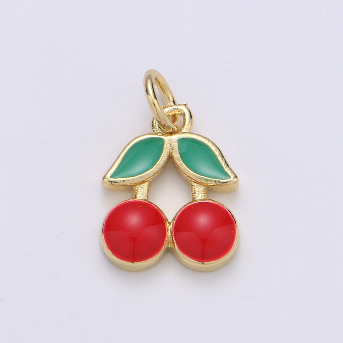 24K Gold Filled Red Cherry Tropical Fruit Charm D-929