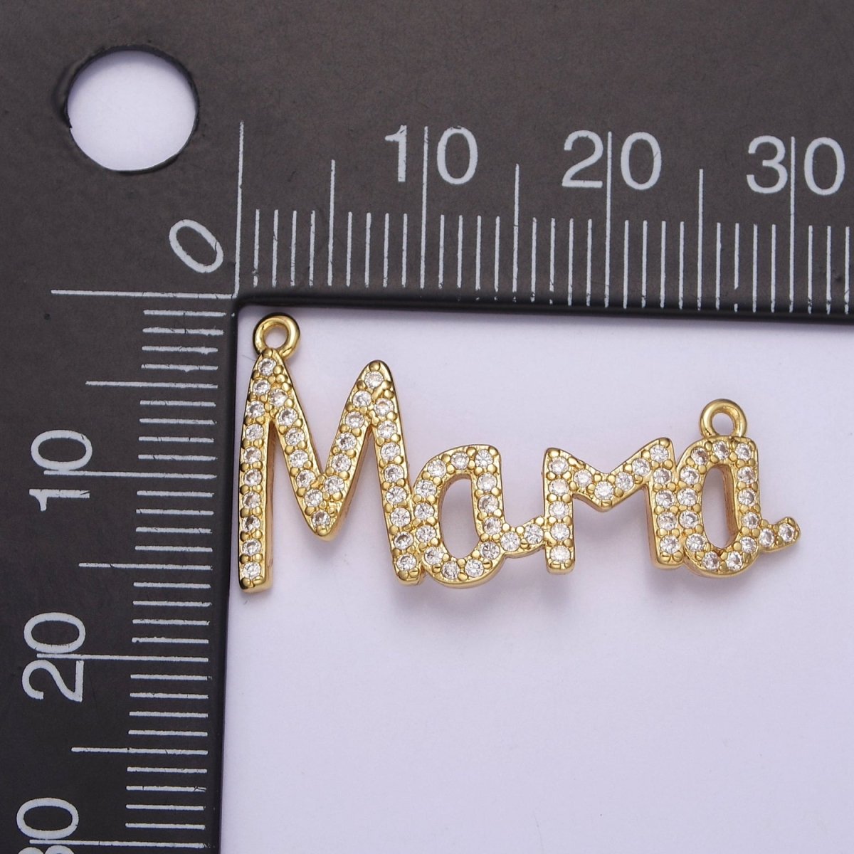 OS Cubic Mama Charm Connector Necklace Pendant 14k gold Filled Mother Mom Mama Link Connector for Bracelet Necklace Motherhood F-167