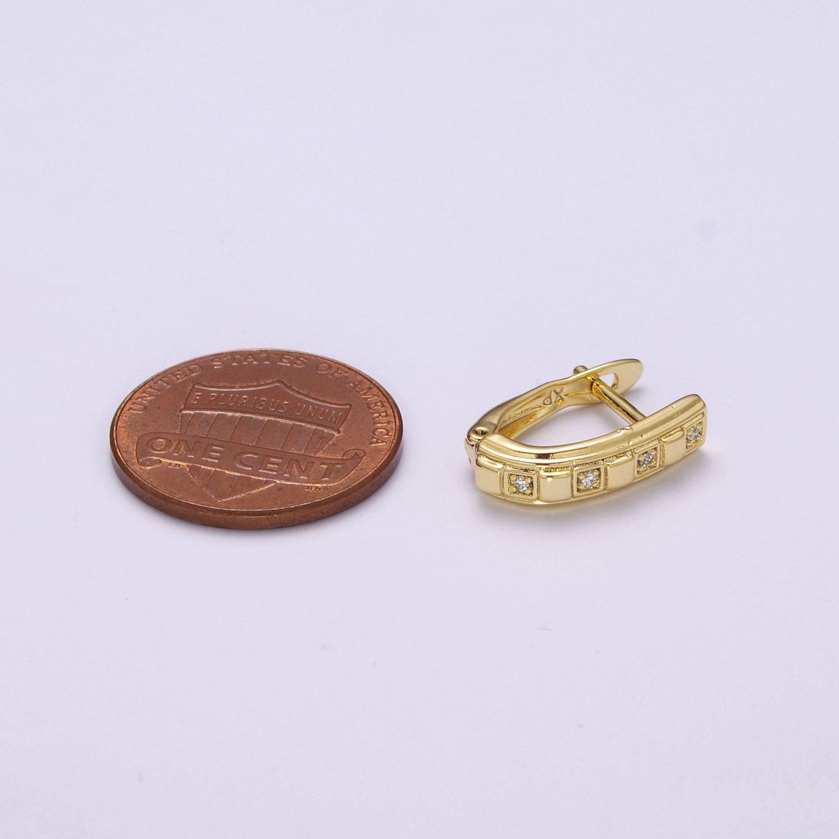OS Dainty CZ Hoop Earrings Hypoallergenic 14K Gold Filled Huggie Hoop Earrings for Women T-206