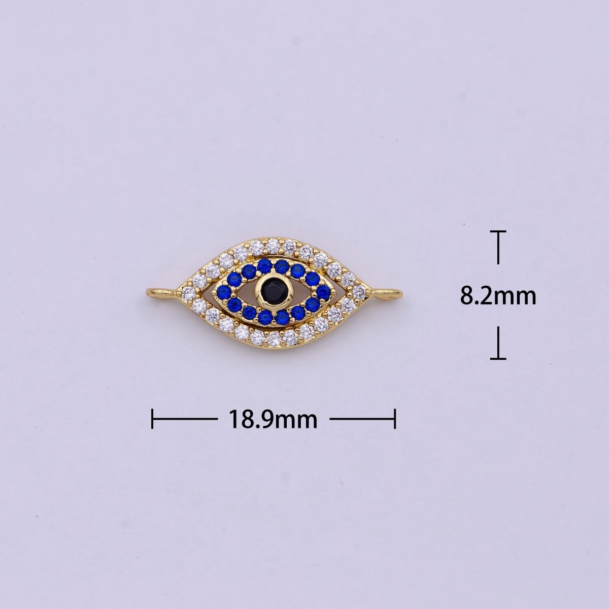 Dainty Gold Evil Eye Charm Connector for Bracelet Necklace Supply F-685