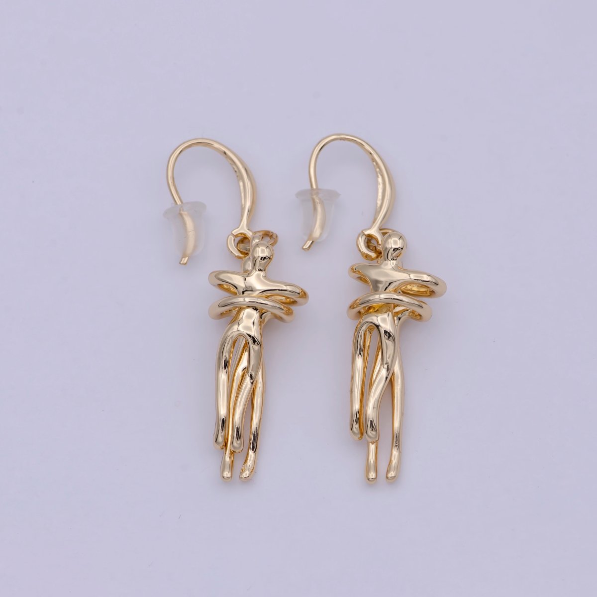 OS Dainty Gold Soulmate French Hook Earring Friendship Earring T-019