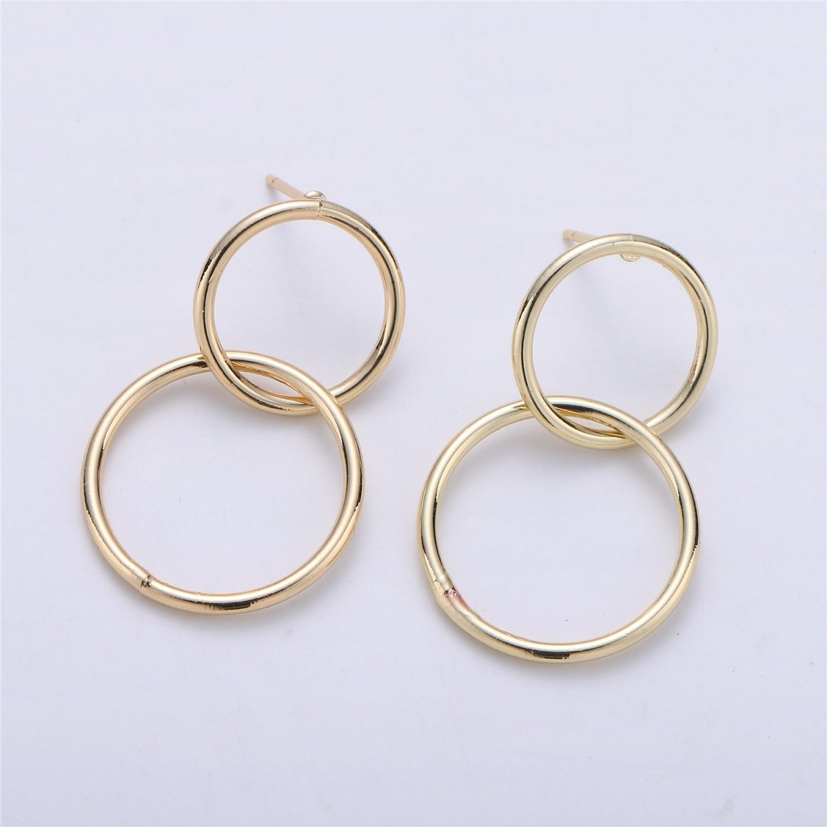 Gold Filled hoop earrings Modern minimal Geometric earring Statement Circle earrings Gift for her K-223