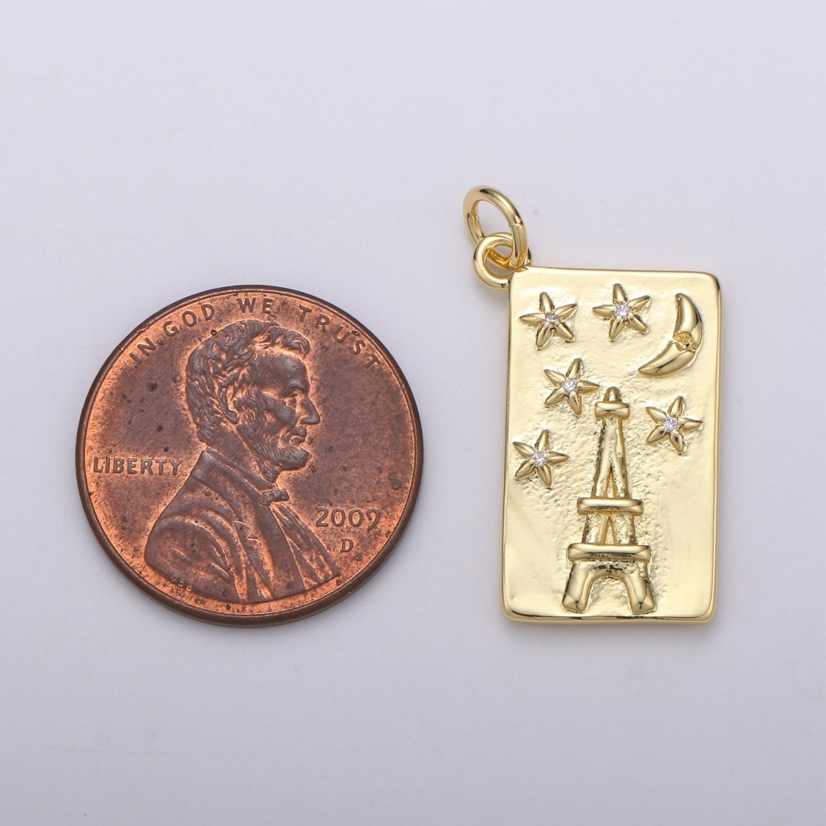 OS Gold Filled Night Time Eiffel Paris Charm D-843