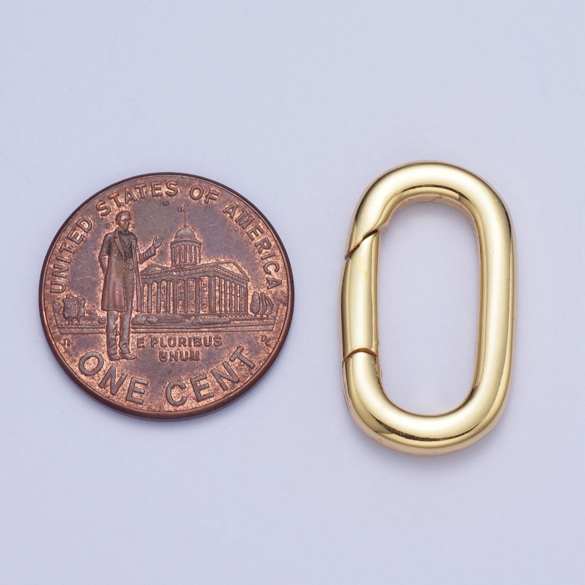OS Gold Rectangular Oval Spring Gate Ring Clasps Closure DIY Jewelry Making Findings  L-917