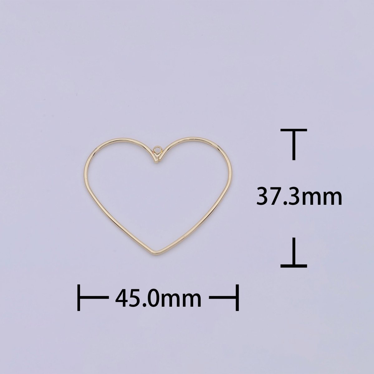 OS Large Gold Filled HEART Charms, Open Wire Heart Charm W-174