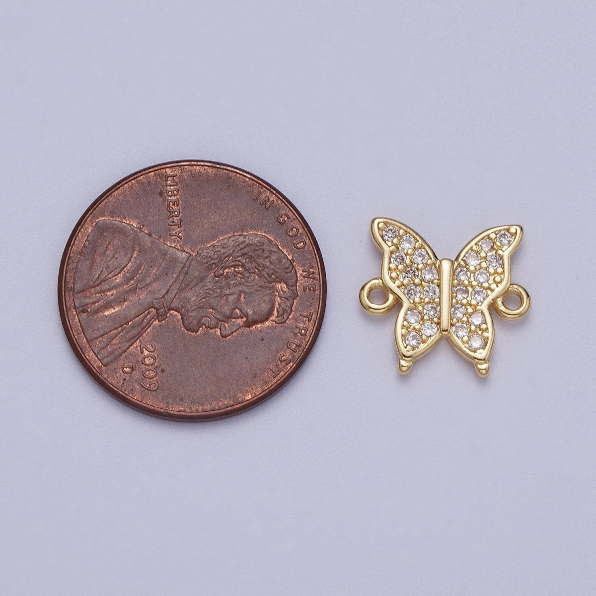 OS Mini Micro Paved CZ Mariposa Butterfly Jewelry Connector Supply F-606