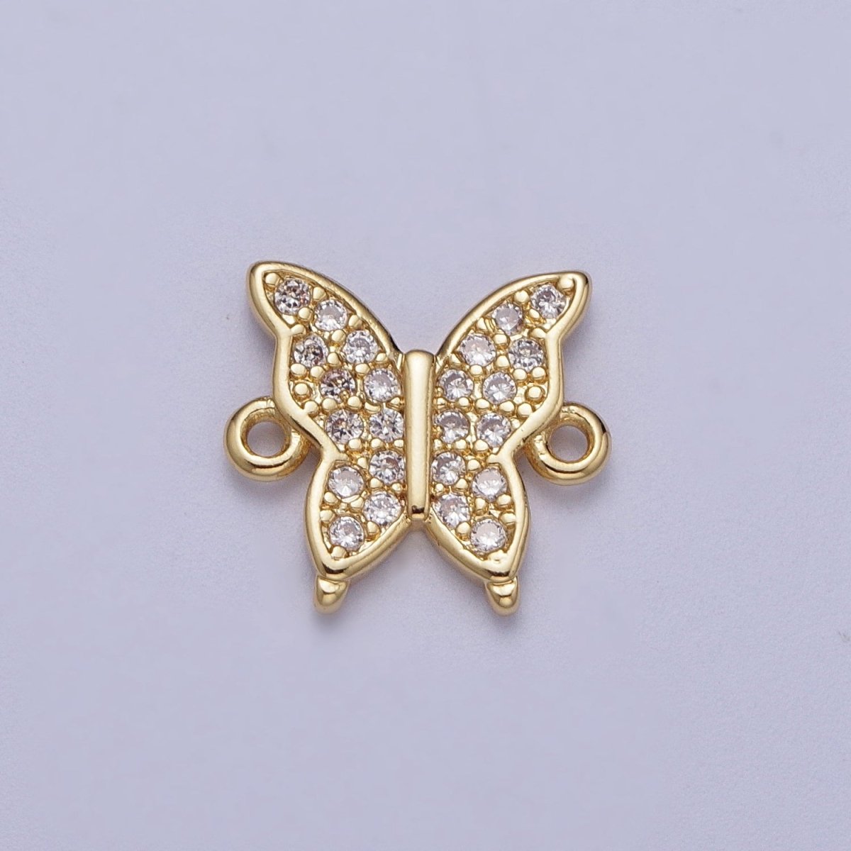 OS Mini Micro Paved CZ Mariposa Butterfly Jewelry Connector Supply F-606