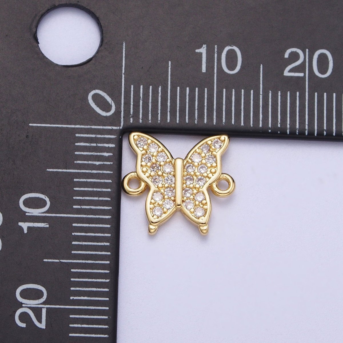 OS Mini Micro Paved CZ Mariposa Butterfly Jewelry Connector Supply F-606