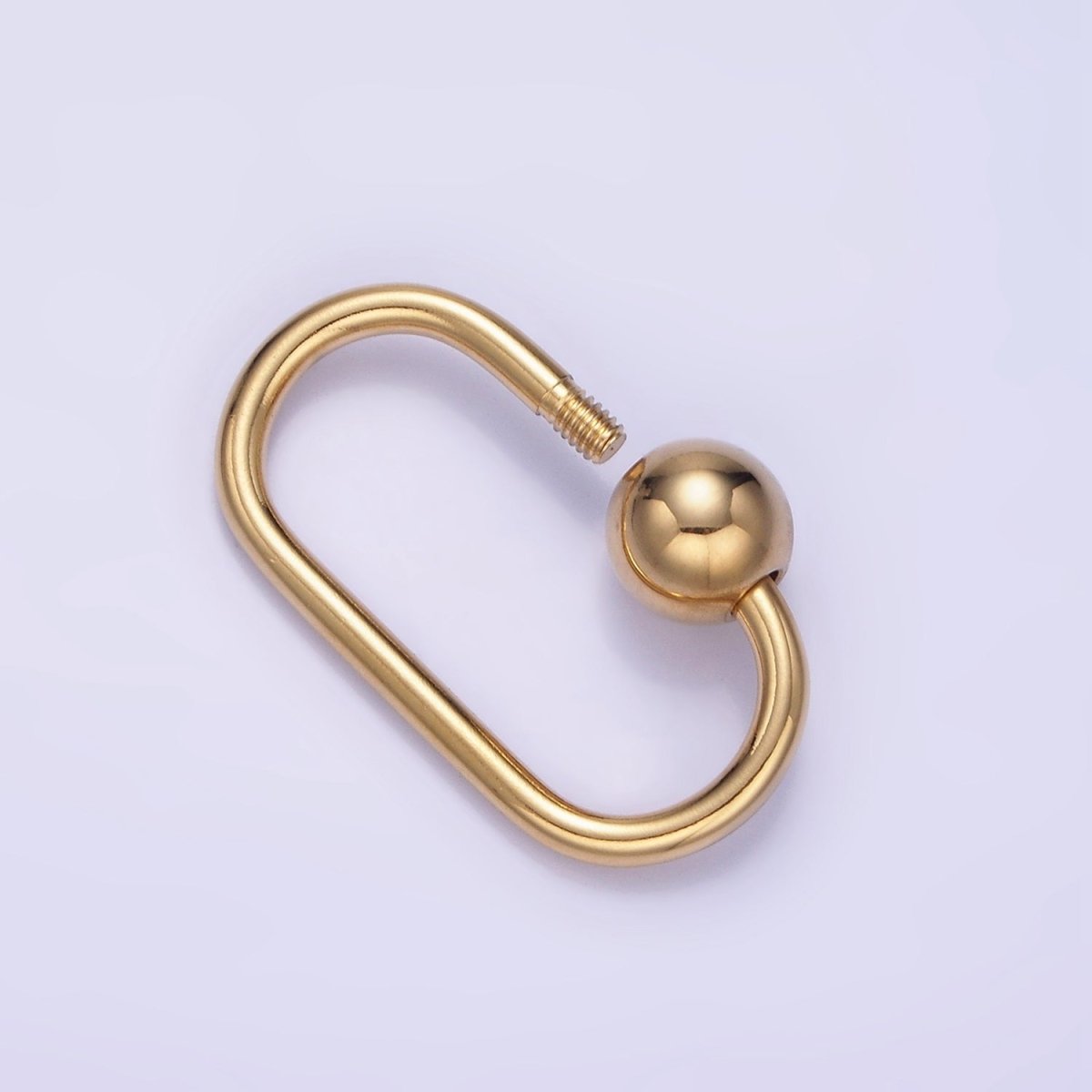 Stainless Steel 25mm Bead Oval Oblong Carabiner Closure Finding | Z691