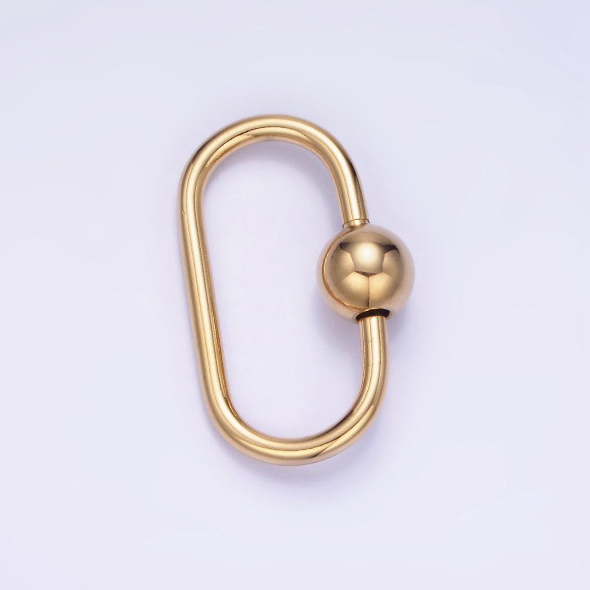 Stainless Steel 25mm Bead Oval Oblong Carabiner Closure Finding | Z691