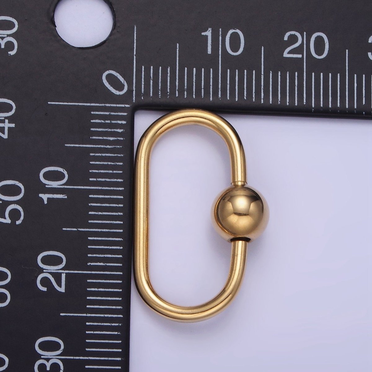 Stainless Steel 25mm Bead Oval Oblong Carabiner Closure Finding | Z691