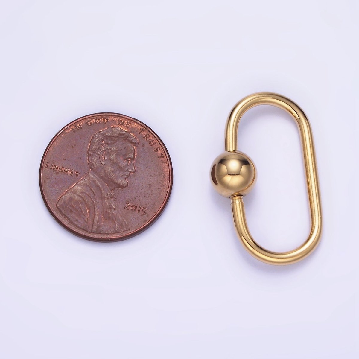 Stainless Steel 25mm Bead Oval Oblong Carabiner Closure Finding | Z691