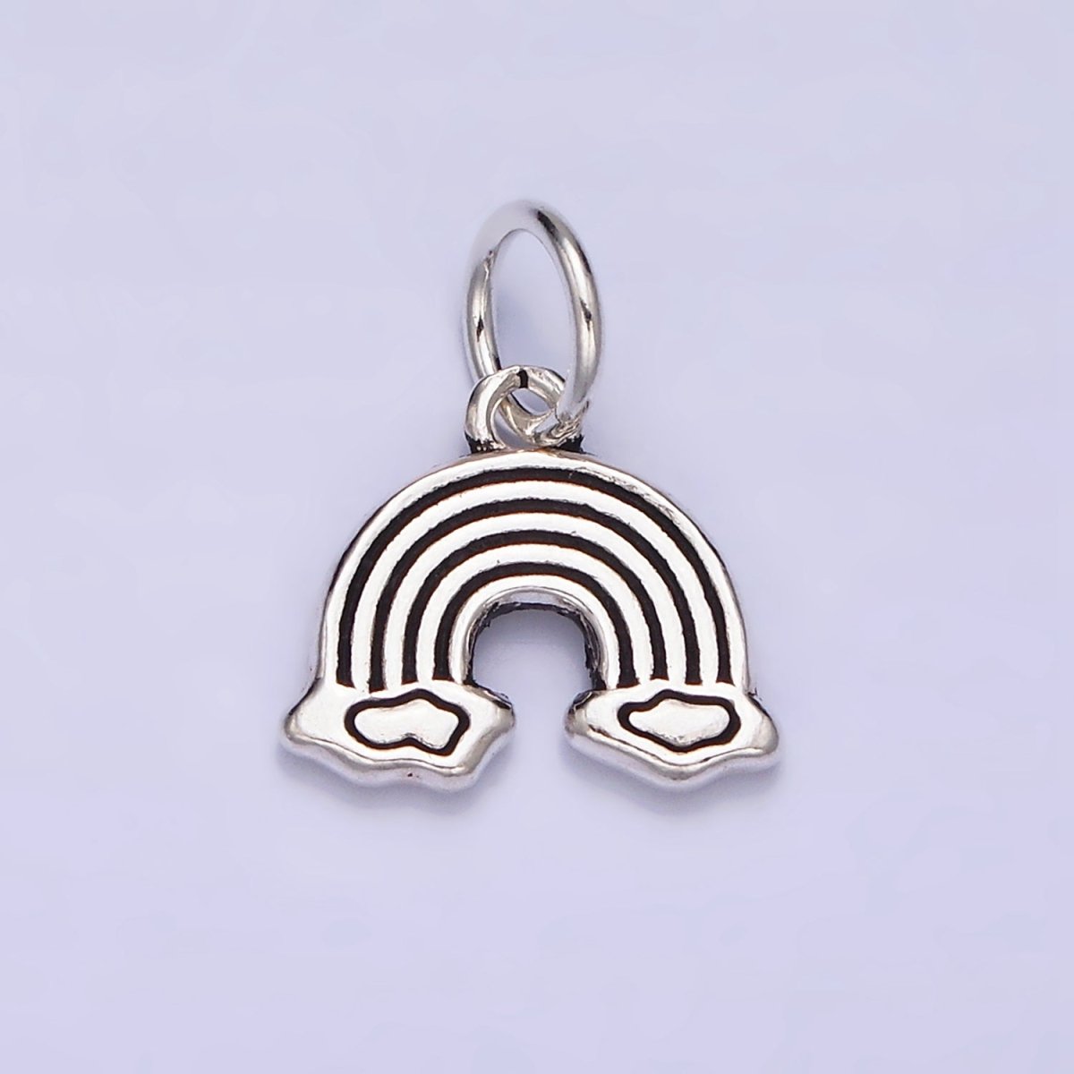 OS Sterling Silver S925 Rainbow Cloud Lined Doodle Charm | SL-283