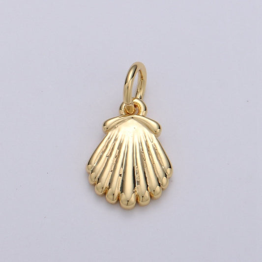 Tiny Shell Charm Gold Sea Shell Pendant for Bracelet Earring Necklace Component D-588
