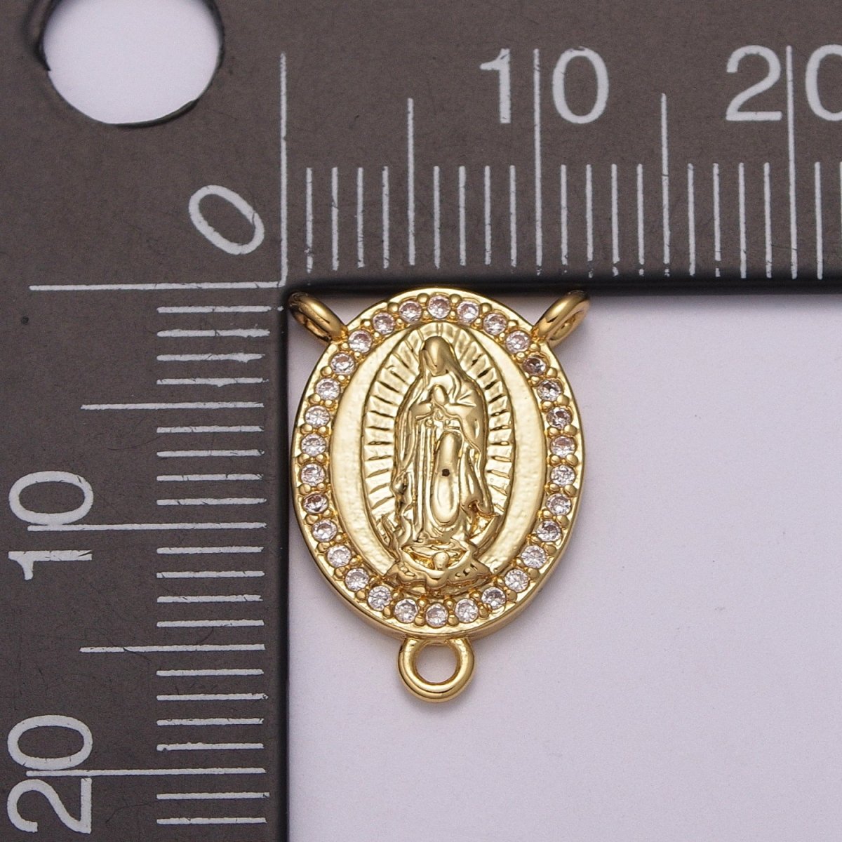 Our Lady of GUADALUPE Rosary Centerpiece Madonna Catholic Jewelry Virgin Mary CENTERS 14k Gold FilledY-381