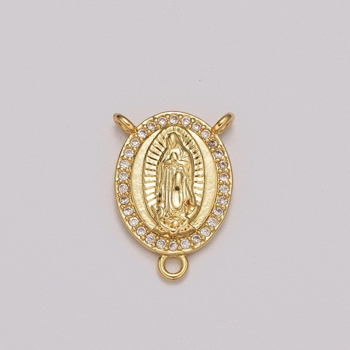 Our Lady of GUADALUPE Rosary Centerpiece Madonna Catholic Jewelry Virgin Mary CENTERS 14k Gold FilledY-381
