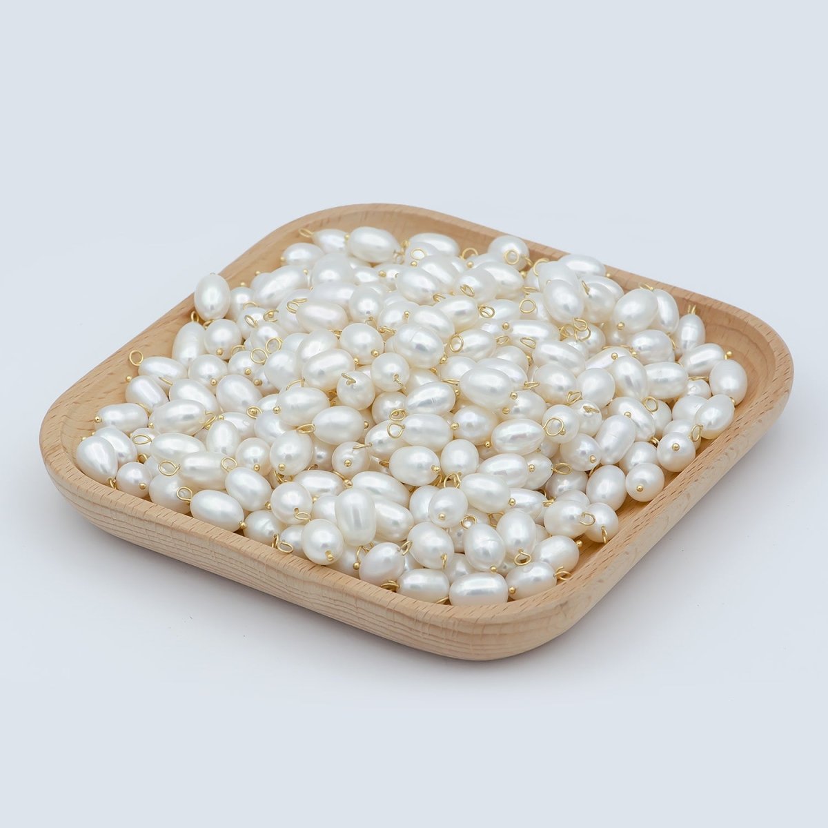 Oval Freshwater Pearl White Pearl Charm - P-1821