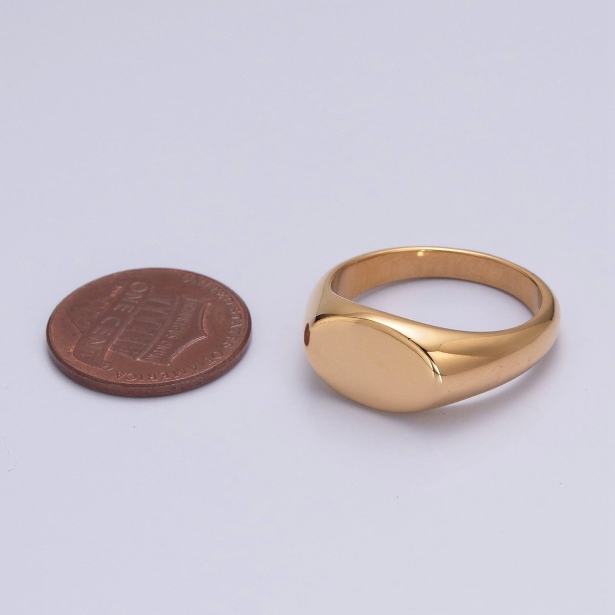 Oval Pinky Signet Ring, Stainless Steel Classic Signet ring, Pinky ring, Oval ring Minimalist Jewelry S-041 ~ S-044