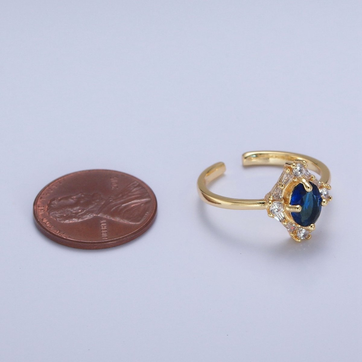 Oval Purple/Blue & Clear Cubic Zirconia Promise Ring O-782 O-783