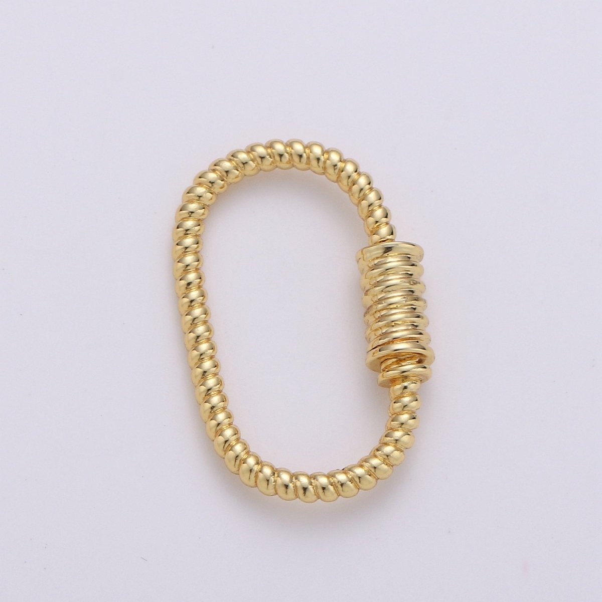 Oval Rope Style Carabiner Screw Clasp for Necklace Connector Jewelry Supply in Gold / Silver / Black / Rose Gold 25x16mm, K-474
