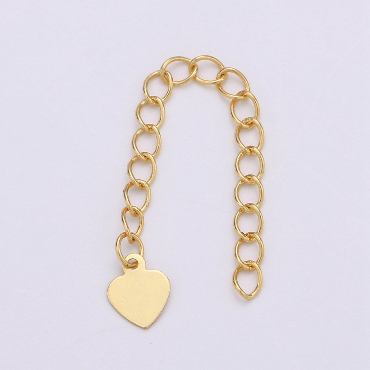 Overstock 24K Gold Filled Chain Extender For Necklace Bracelet Component Supply Findings Extenders with Heart charm K-624
