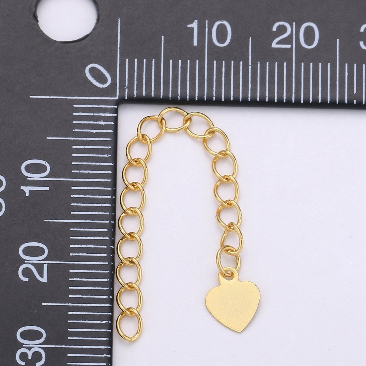 Overstock 24K Gold Filled Chain Extender For Necklace Bracelet Component Supply Findings Extenders with Heart charm K-624