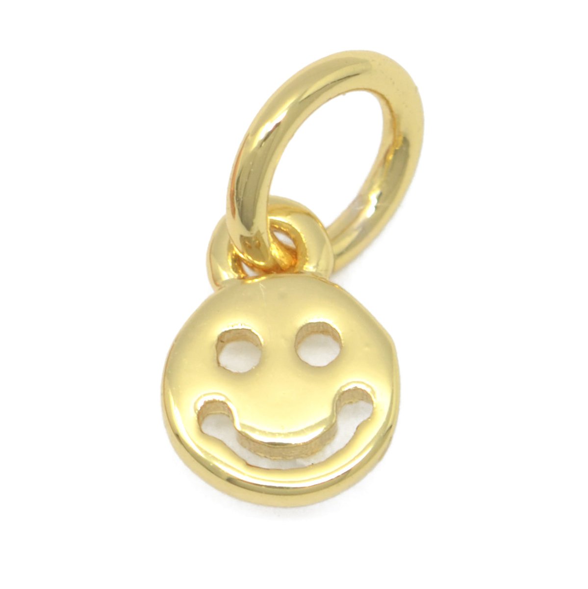 Overstock Clearance Gold Filled Simple Smiley Face Round Charm M-390